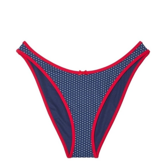 New! Frankie's Bikinis golden hour Navy Polka Dot Bikini Bottom 1515 - Picture 1 of 9